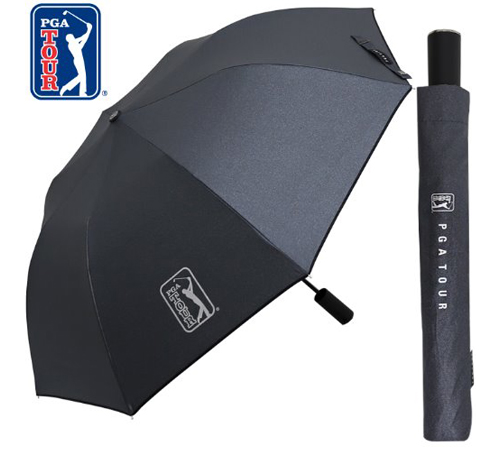 PGA 2단 자동 블랙메탈 우산