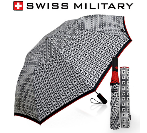 스위스밀리터리 2단자동 하운드체크 우산