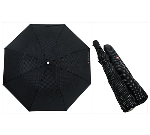 스위스밀리터리 2단자동 핀도트 우산