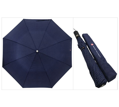 스위스밀리터리 2단자동 핀도트 우산