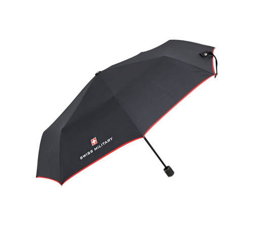 스위스밀리터리 3단 수동 레드바이어스 우산