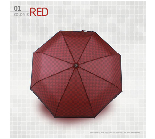 메종프랑세즈 3단 사각패턴 방풍화이바 우산