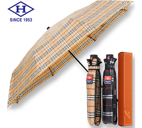 협립 3단 선염체크 우산 (수동)