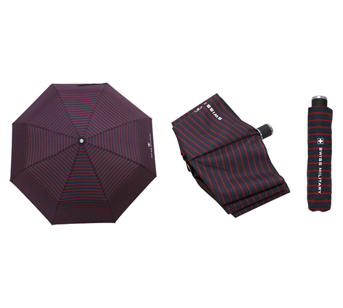 스위스밀리터리 3단수동 레드스트라이프 우산